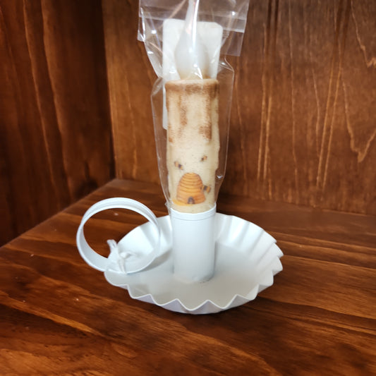 candle holder/pan-white